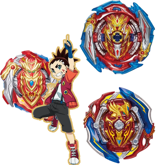 Beyblade Burst series owned by Aiger Akabane Cho-Z Achilles 00 Dimension and Angled Union Achilles and Infinite Achilles Dimension&