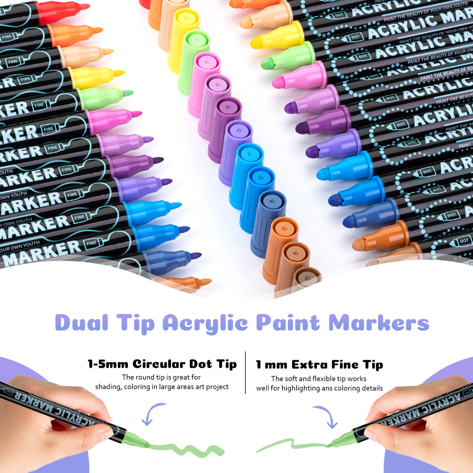 B-E-Y Pro-Grade Dual-Tip Water Markers