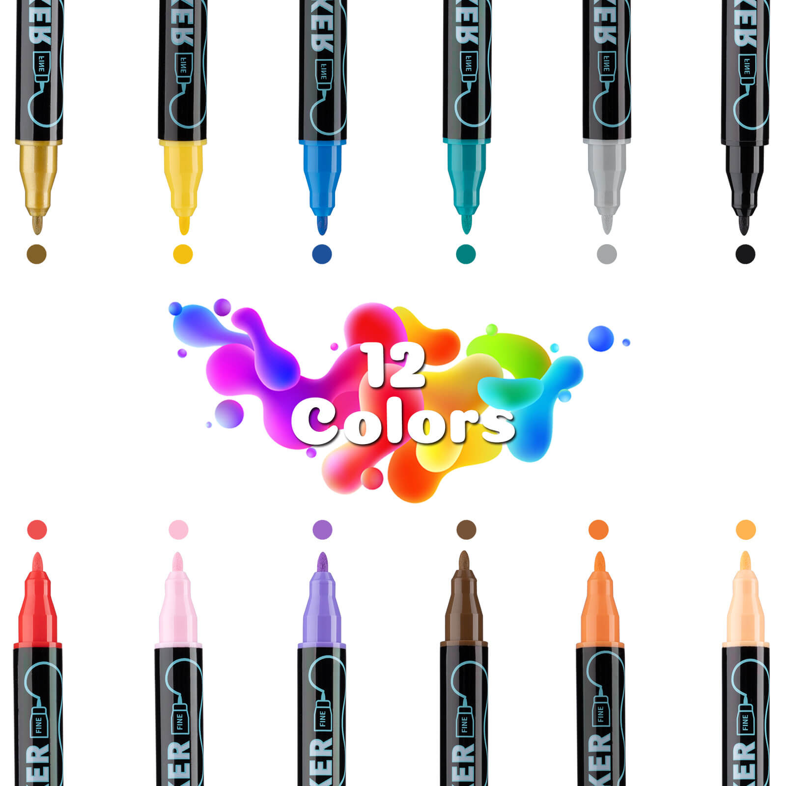 B-E-Y Pro-Grade Dual-Tip Water Markers