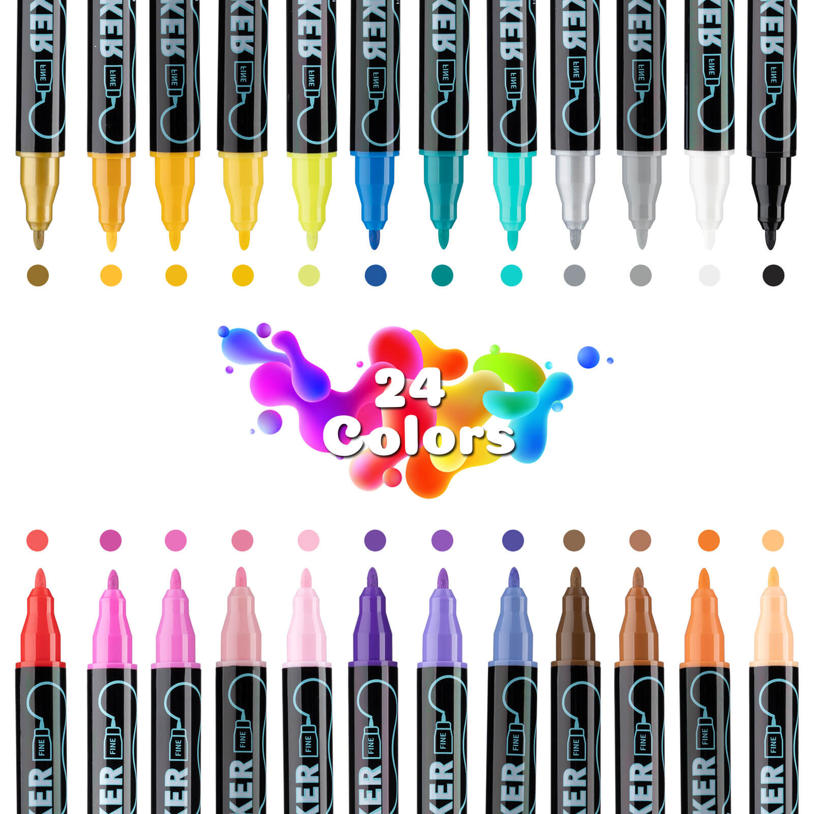 B-E-Y Pro-Grade Dual-Tip Water Markers