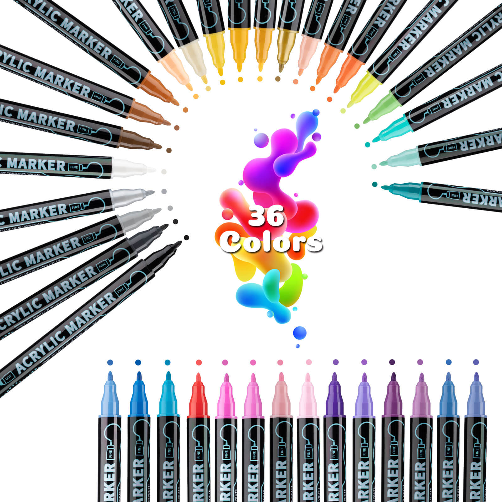 B-E-Y Pro-Grade Dual-Tip Water Markers