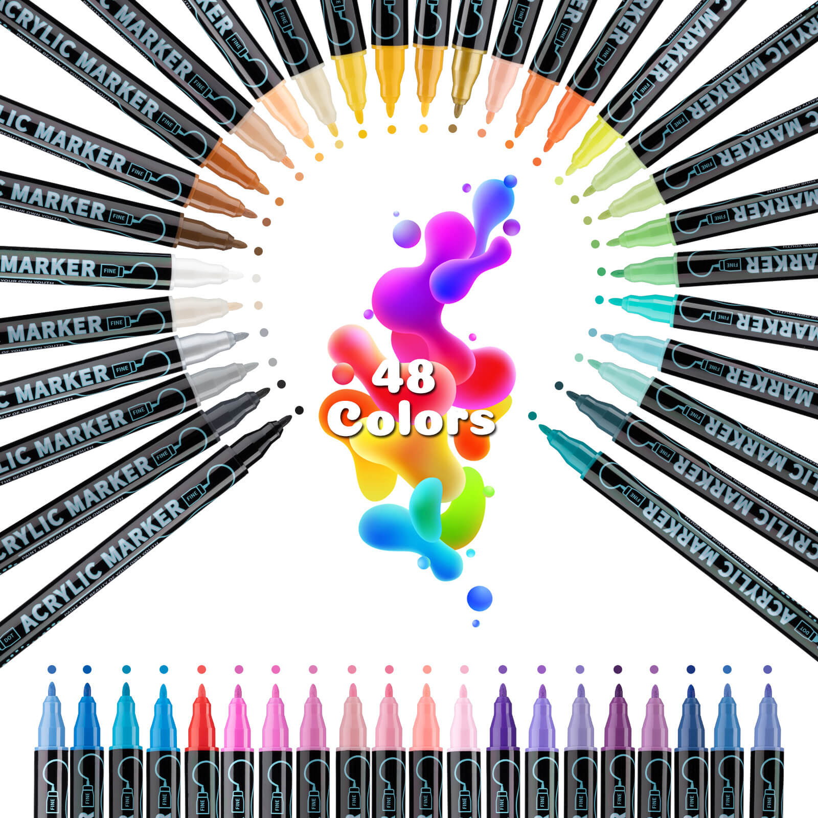 B-E-Y Pro-Grade Dual-Tip Water Markers