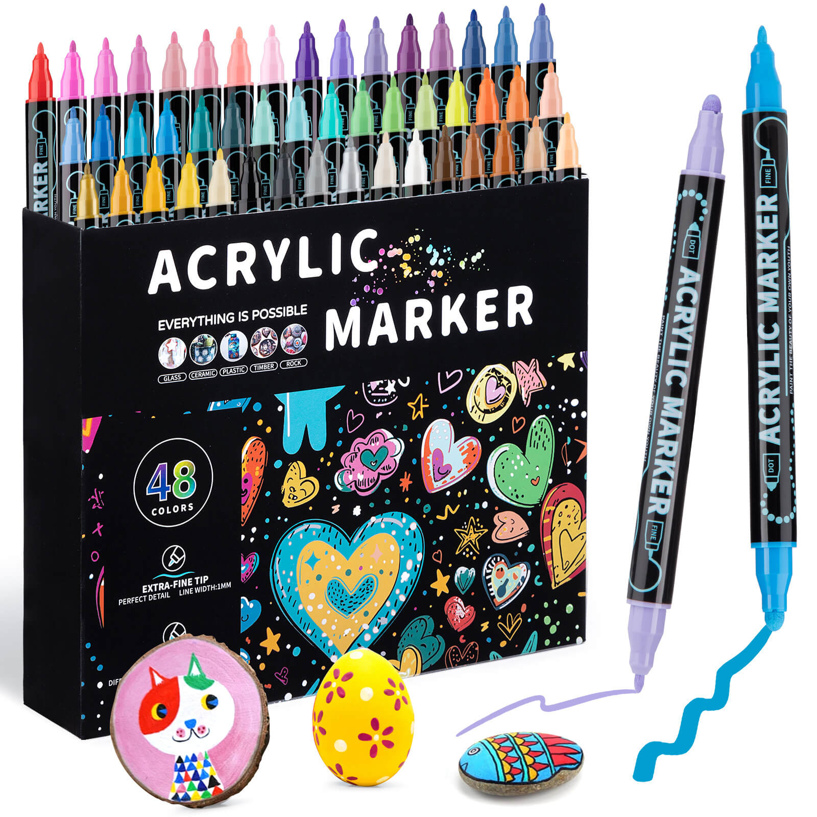 B-E-Y Pro-Grade Dual-Tip Water Markers