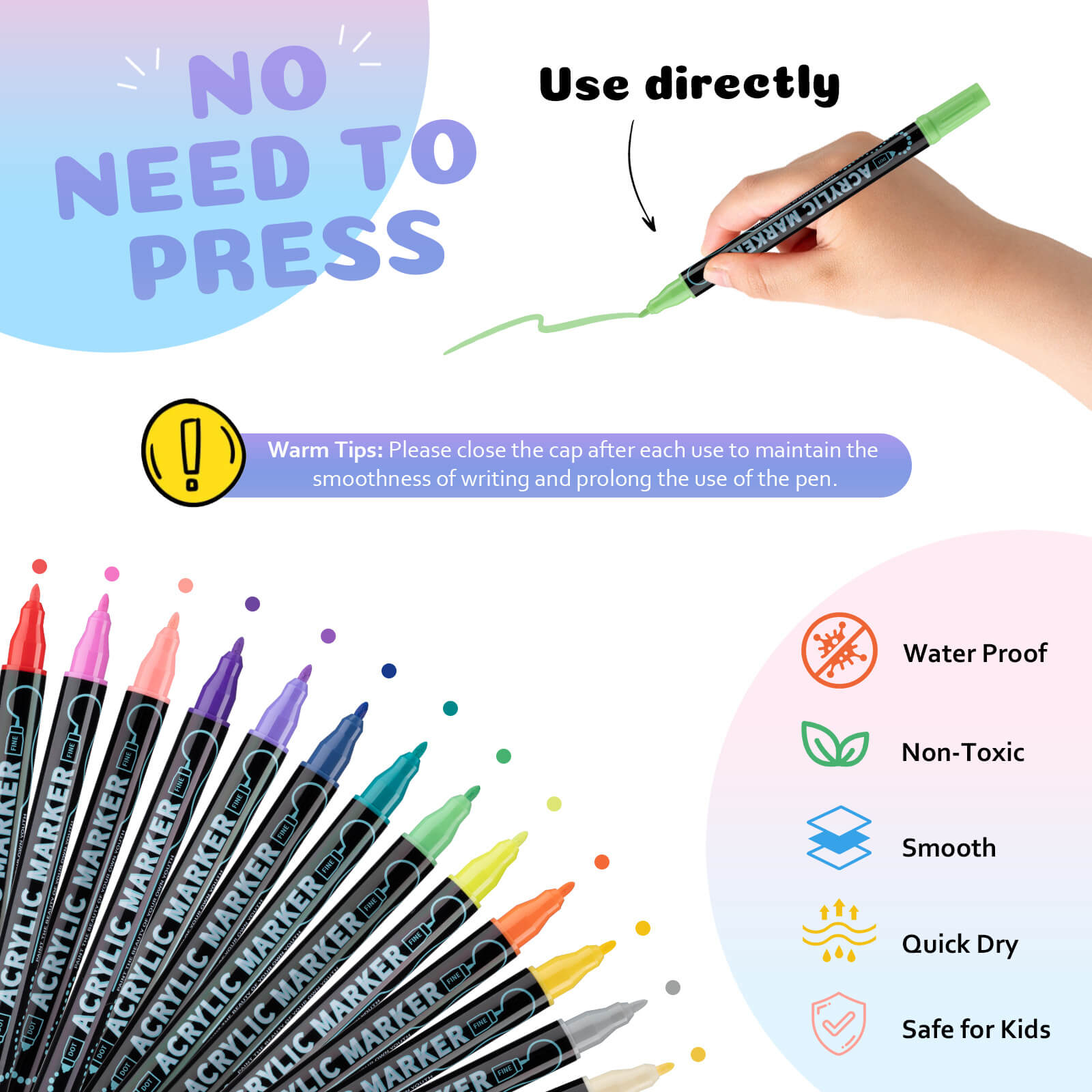 B-E-Y Pro-Grade Dual-Tip Water Markers