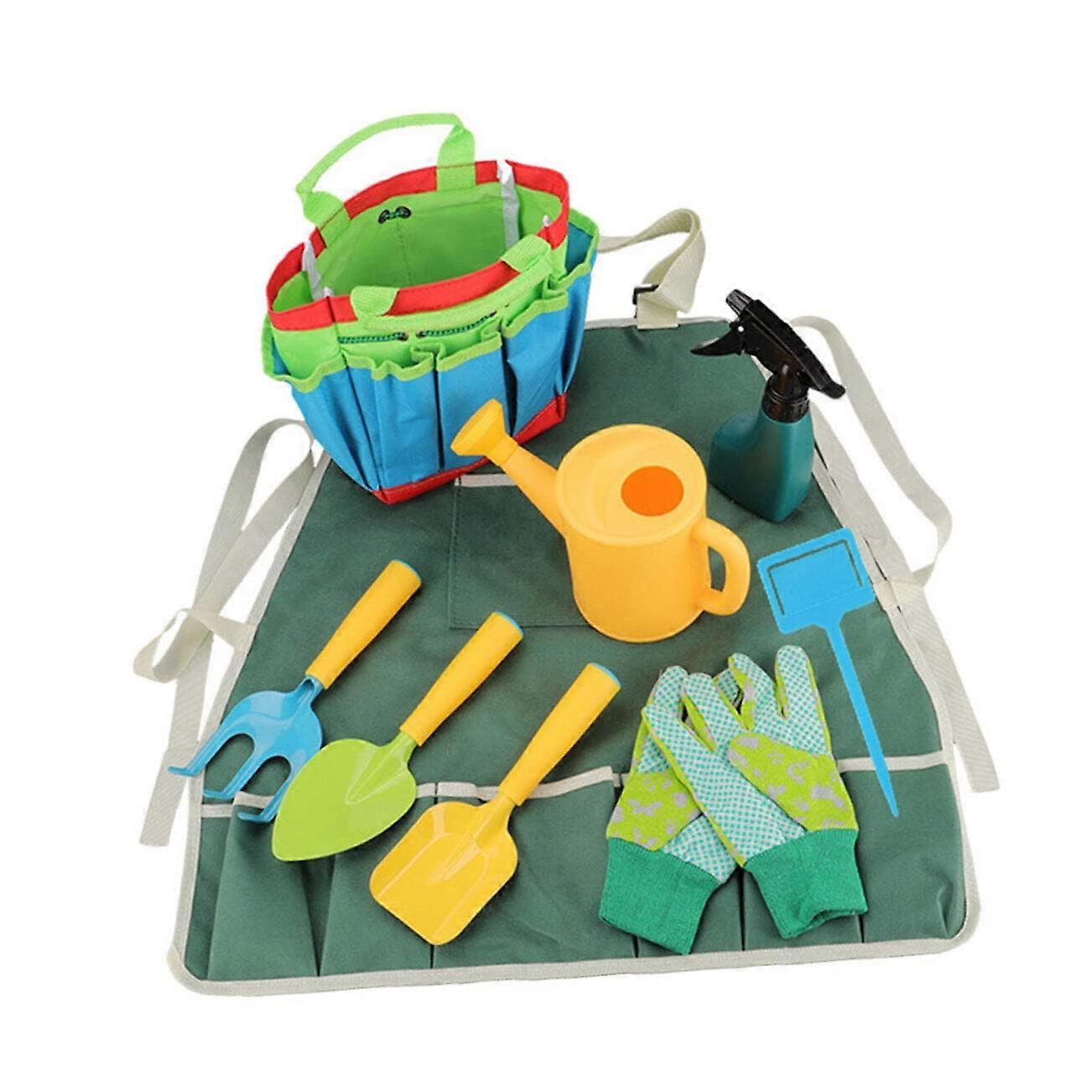 Kids Gardening Tools with Carry Bag, Apron Set, Plastic Tool Set