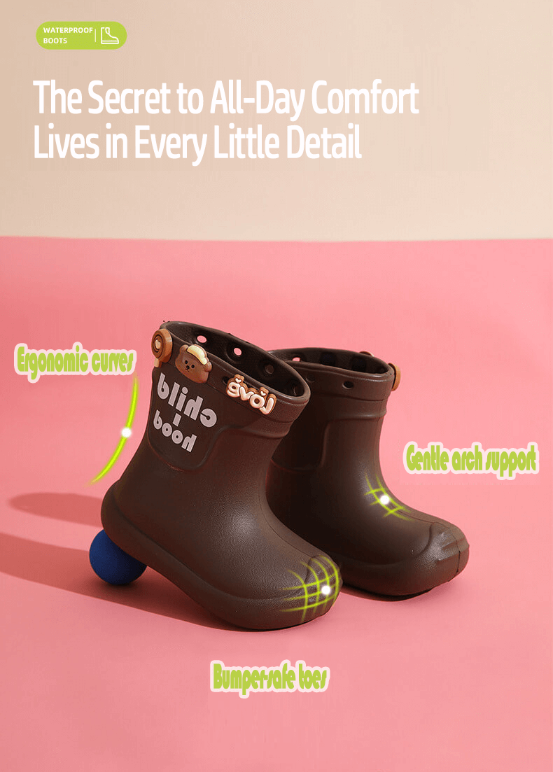 PuddleArmor Kids Rain Boots Made of eco-friendly EVA (40% lighter)
